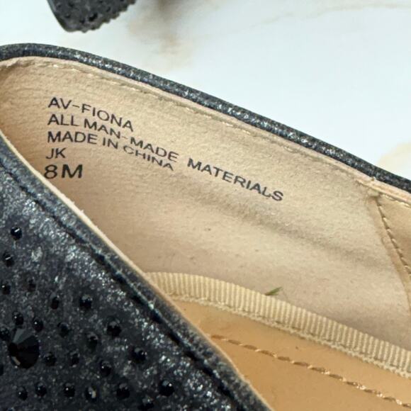 Adrienne Vittadini Fiona Pump Heels Woman 8 Black Beaded Block Heel Pointed Toe - Picture 13 of 14